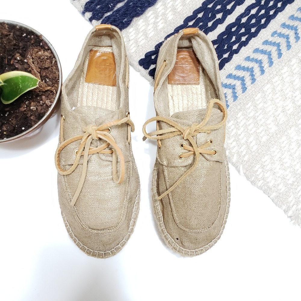 Tory Burch Blanton Platform Lace Up Espadrilles